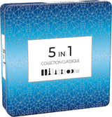 Tactic 5 in 1 hout - schaken - dammen - tic tac toe - backgammon en domino
