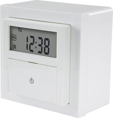 Sygonix sy-4504968 inbouwtimer digitaal weekprogramma 1800 w countdown-functie, incl. opzetframe, start stop functie, programmeerfunctie, toevalsfunctie,