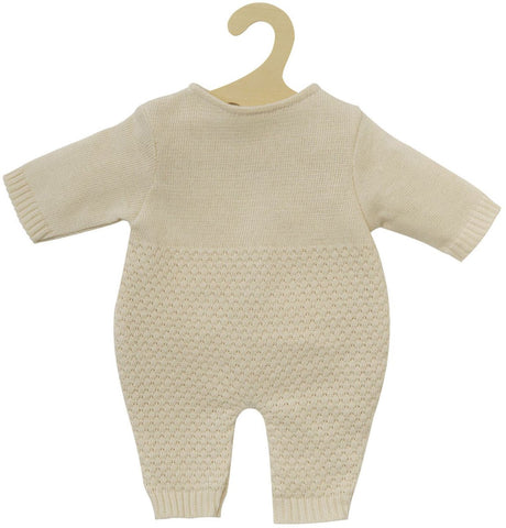 Heless poppen brei overall ecru, 28-35cm