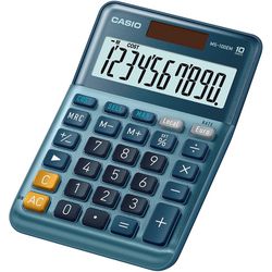 Casio bureaurekenmachine ms-100em 10 -cijferige display blauw