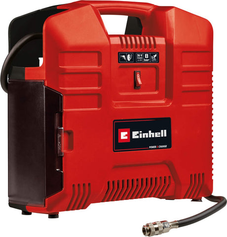 Einhell accu compressor te-ac 36 8 li of set solo - power x-change - 36 v li-ion - max. 8 bar - olievrij - zuigvermogen 130 l min - incl. 3-delige adapterset - excl. accu en lader