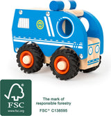 Small foot - houten politieauto blauw