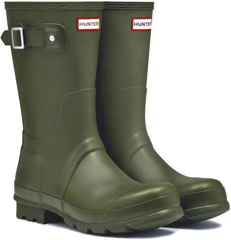 Hunter - regenlaarzen voor heren - original short - olijfgroen - maat 43eu