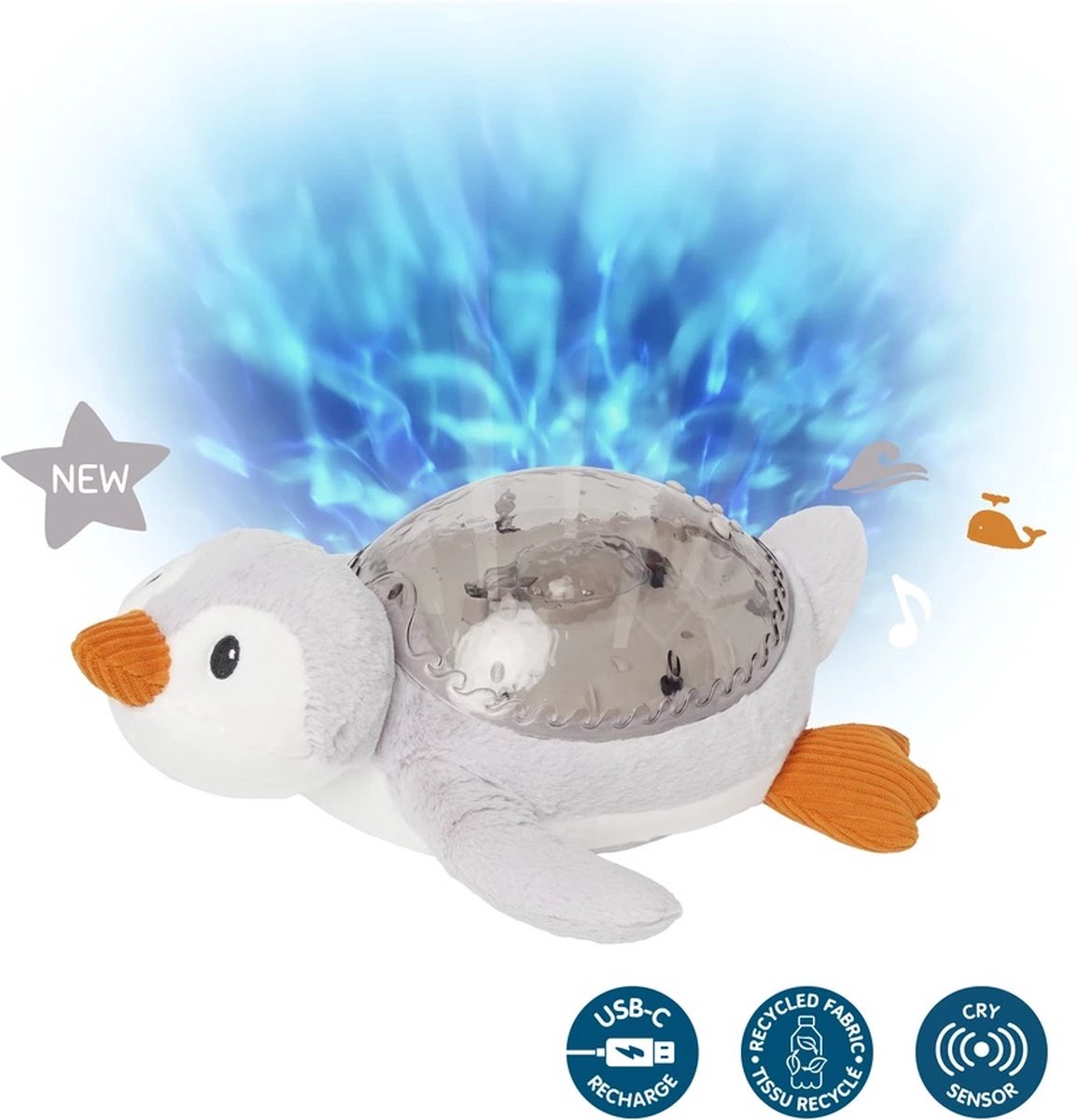 Cloud b tranquil pinguin muzikale babyprojector oplaadbaar