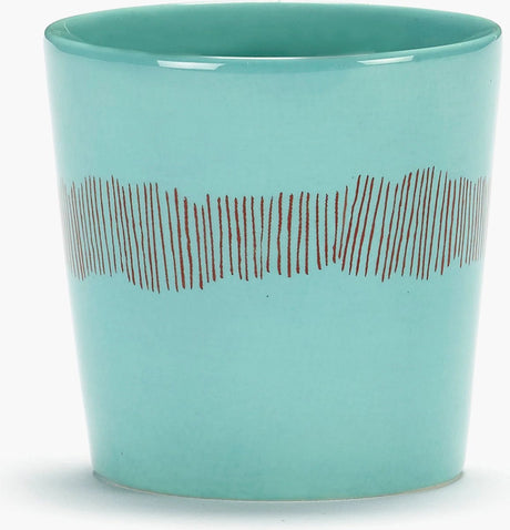 Serax - ottolenghi feast - koffiekop - azurblauw rood - 7 ø - 4 stuks