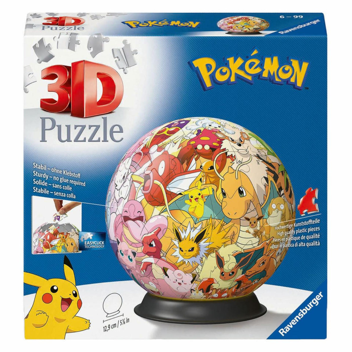 Ravensburger 3d puzzelbal pokémon karakters, 54st.