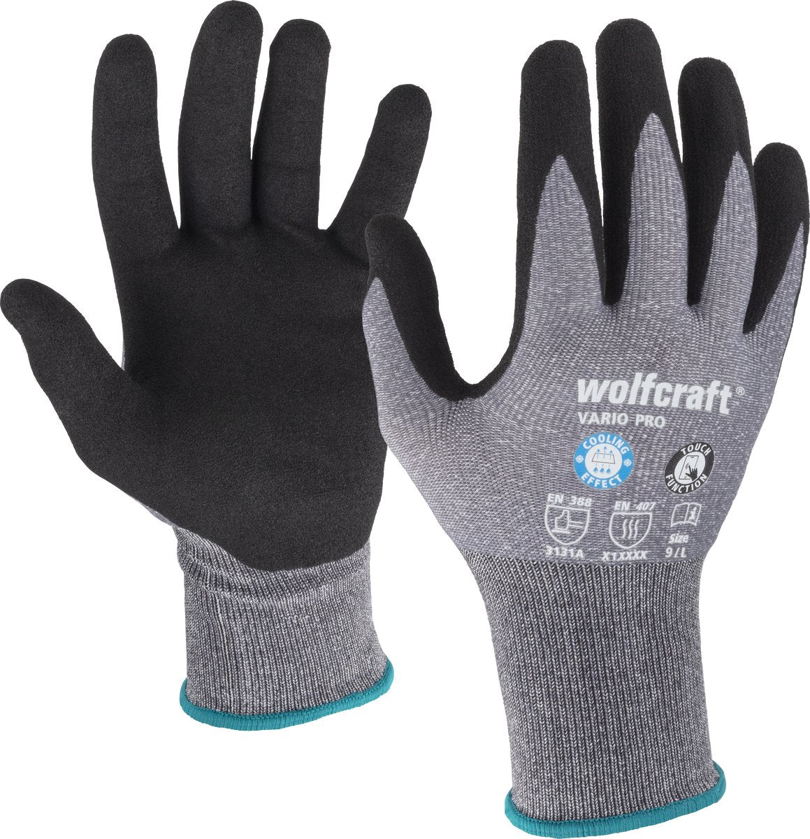 Wolfcraft - werkhandschoenen maat l - thermatech - nitril - maat 9 - 4983000