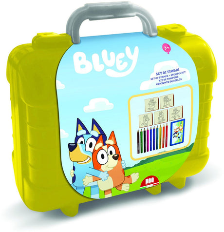 Merkloos sans marque bluey reis stempel- en kleurkoffer