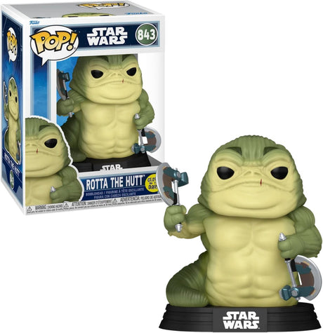 Funko star wars the mandalorian - rotta the huttlet (glow-in-the-dark) vinylfiguur 843 unisex pop! - neutraal - standard
