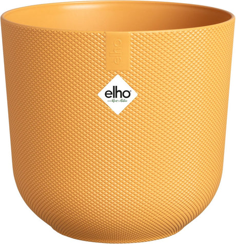 Elho jazz rond 23 bloempot voor binnen - woonaccessoire van 100% gerecycled plastic - ø 23.1 x h 21.5 cm - amber geel