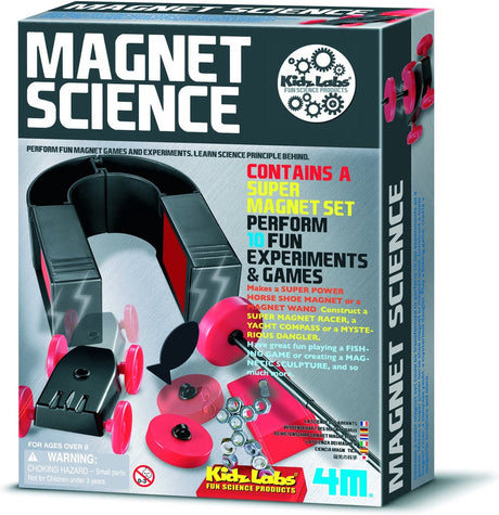 4m wetenschap en spel - spelen met magneten - 10 experimenten - kidzlabs - 8+