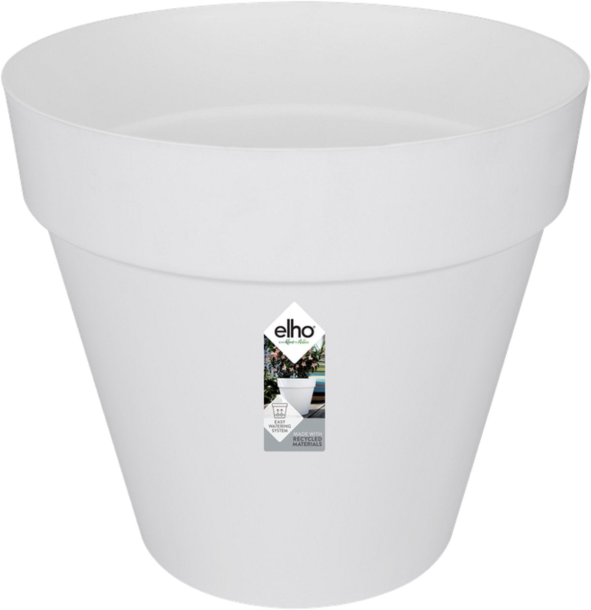 Elho loft urban rond 60 - grote bloempot voor buiten - waterreservoir - 100% gerecycled plastic - ø 58.0 x h 54.0 cm - wit
