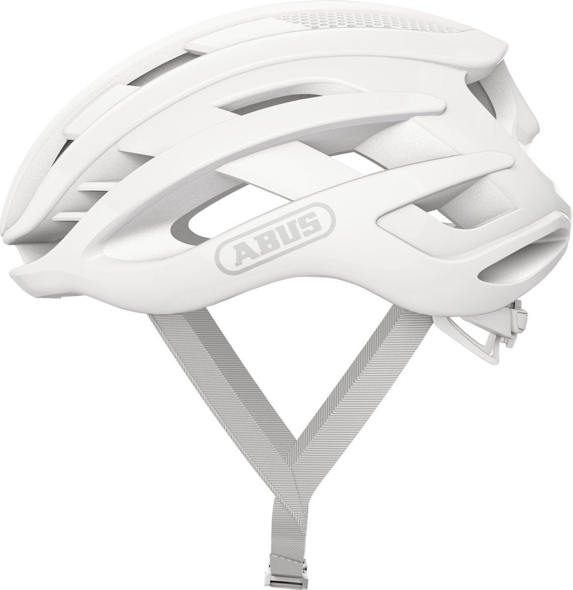 Abus fietshelm airbreaker pure white m - 52-58 cm - wit - geschikt voor gebruik op racefietsen - gravelbikes - 210 g