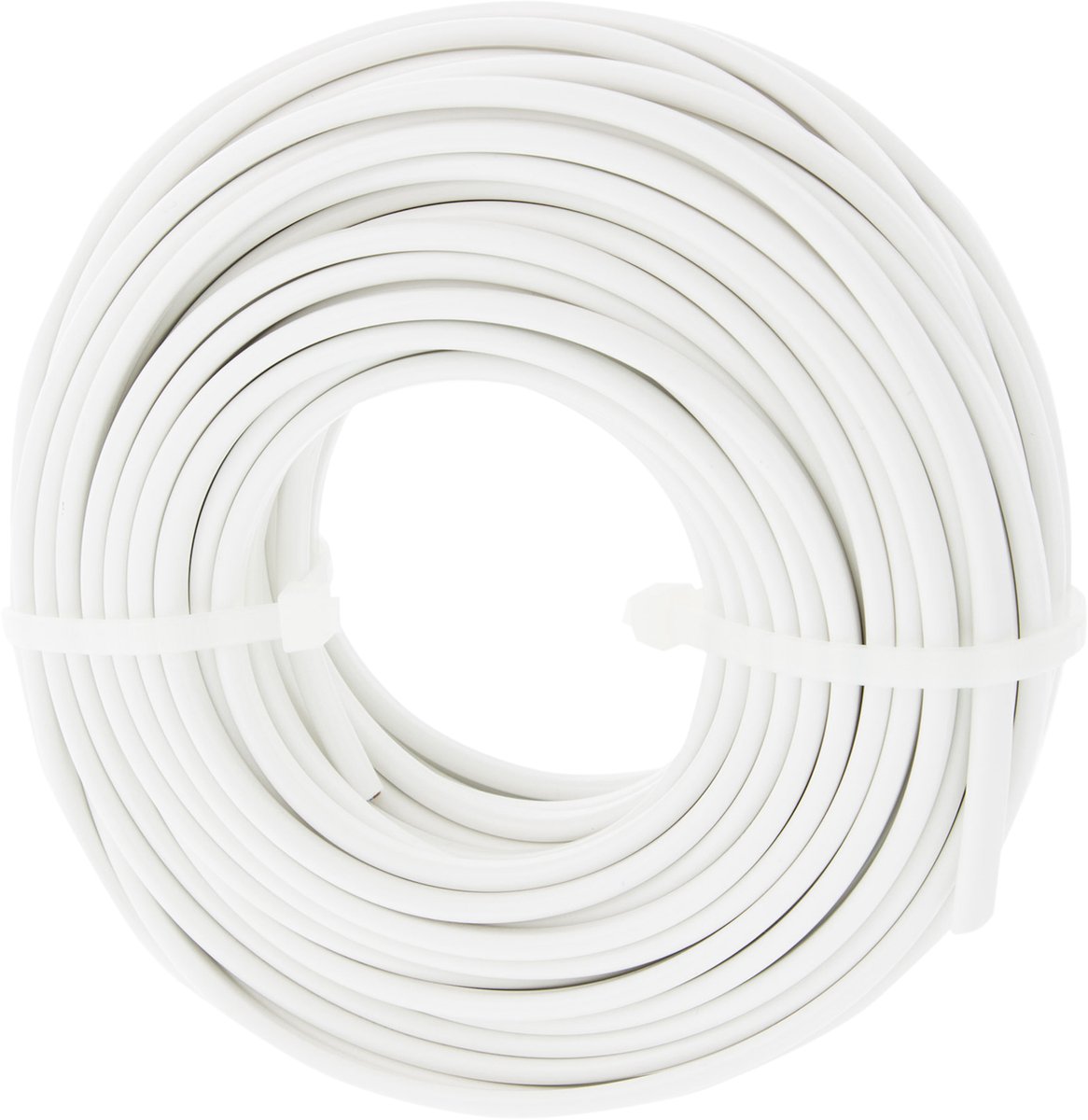 Q-link huishoudsnoer â€“ plat â€“ belastbaar tot 1200w â€“ 2 x 0.75 mmâ² â€“ 20 m â€“ wit