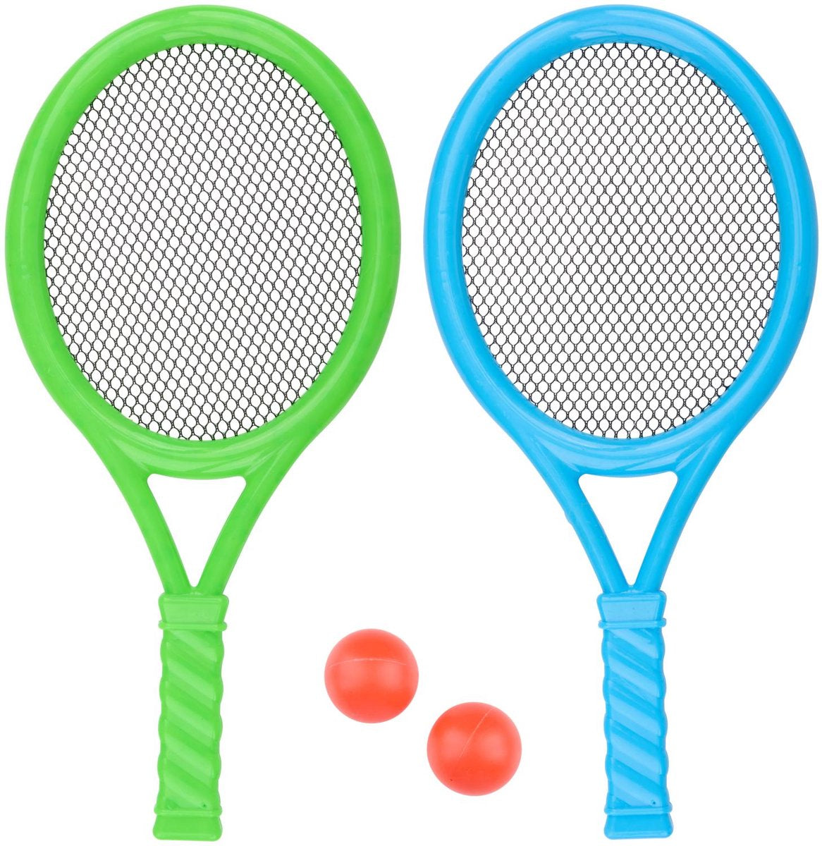 Eddy toys tennis set 4 delig - tennis playset met 2 tennisrackets en 2 ballen - tennis set voor 2 spelers - lichtgewicht rackets - buitenspeelgoed voor tuin en strand - item 29756