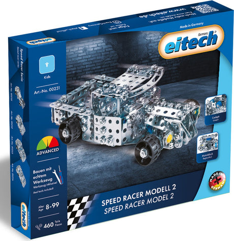 Eitech ® bouwdoos – speed racer model 2 – 460-delig – metalen bouwpakket met gereedschap – constructiespeelgoed – vanaf 8 jaar