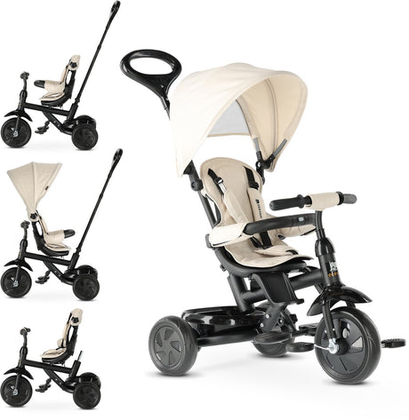 Deryan adventurer driewieler - 5-in-1 kinder driewieler - nougat