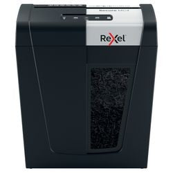 Rexel secure mc4 fluisterstille papierversnipperaar - p5 microsnippers - tot 4 vel - 14l - zwart