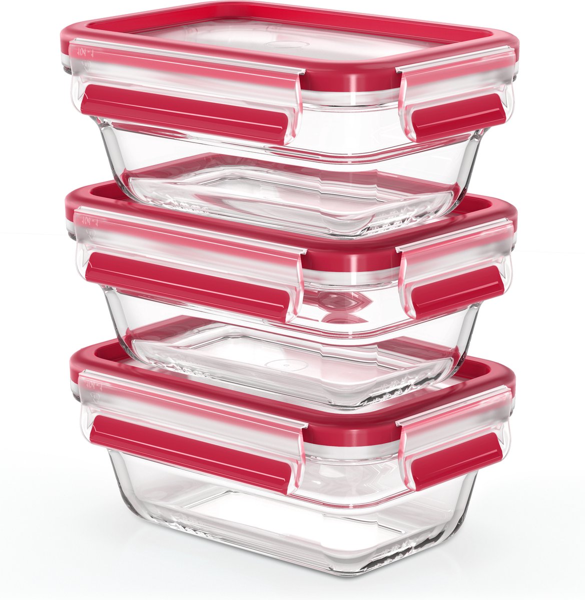 Emsa clip close n1051100 voorraaddoos rechthoekig set blauw, transparant 3 stuk(s)