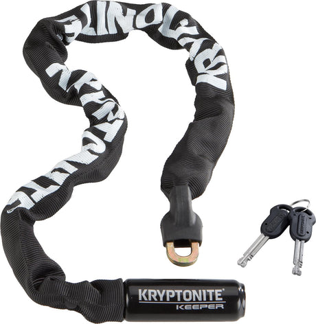 Kryptonite keeper 785-ketting met geïntegreerd slot – kettingslot fiets – fietsslot met ketting voor elektrische fiets – 85 cm – staal – zwart