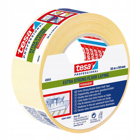 Tesa extra strong 04944-00001-11 dubbelzijdige tape fix 4944 wit (l x b) 25 m x 50 mm 1 stuk(s)