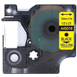 Labeltape rillstab o45018 zwart, geel