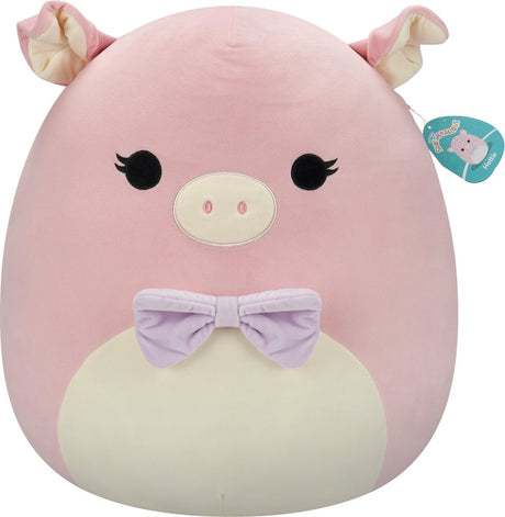 Squishmallows - hettie - pink pig w purple bow tie 50cm pluche