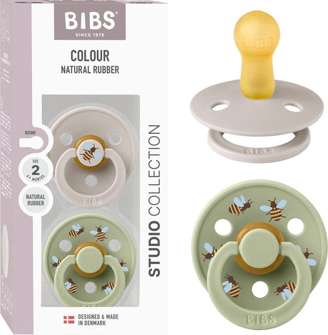Bibs colour fopspeen - 6-18 mnd - 2-pack - ronde - mushroom sage