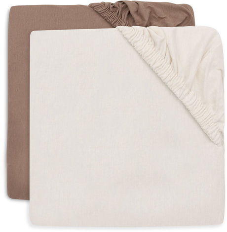 Jollein hoeslaken ledikant - 70 75x140 150cm - jersey - milky coffee ivory