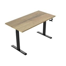 Zit-sta-bureau euroseats crank burslibl120nat bruin, zwart eiken metaal