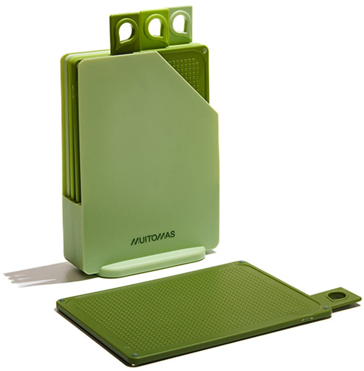 Muitomas snijplankenset - 4 snijplanken - antislip hoeken - hygiënisch vaatwasmachine bestendig - groen