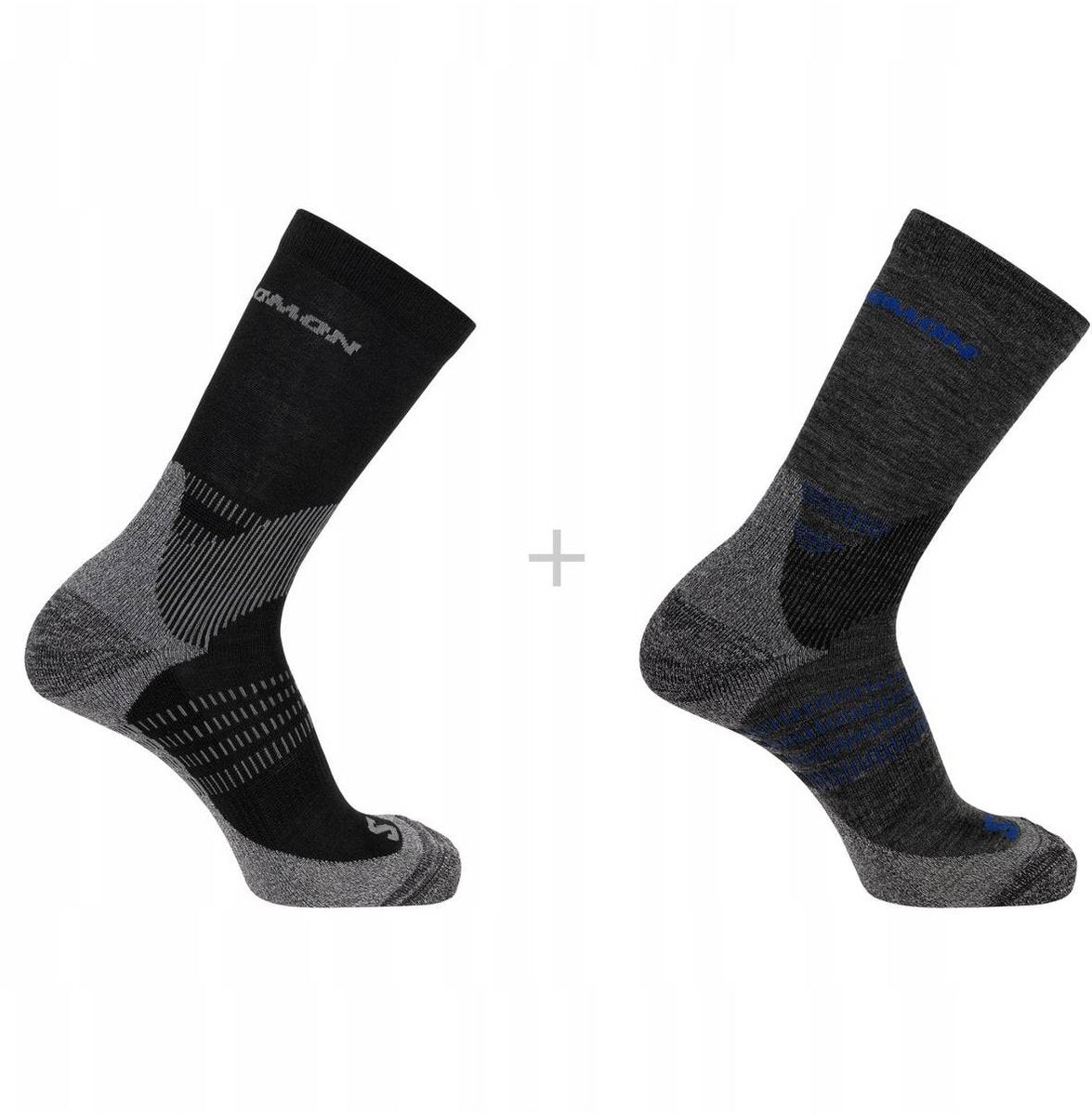 Salomon - x ultra access crew socks | 2-pack | sokken | maat xl 45-47 - antraciet zwart