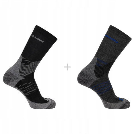 Salomon - x ultra access crew socks | 2-pack | sokken | maat xl 45-47 - antraciet zwart
