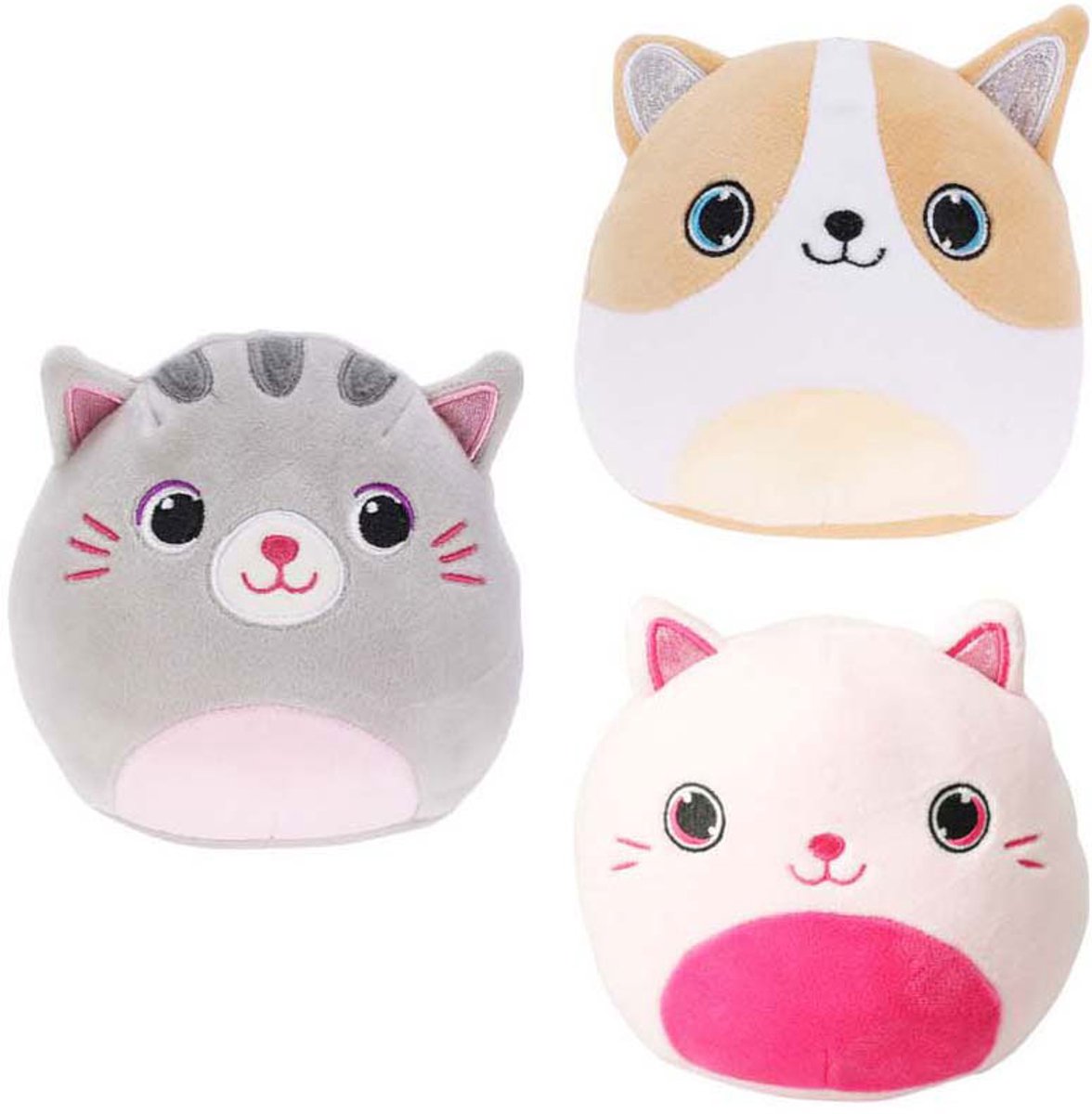 Koopman pluche dieren knuffel bolvormig 14 cm multi kleuren speelgoed.