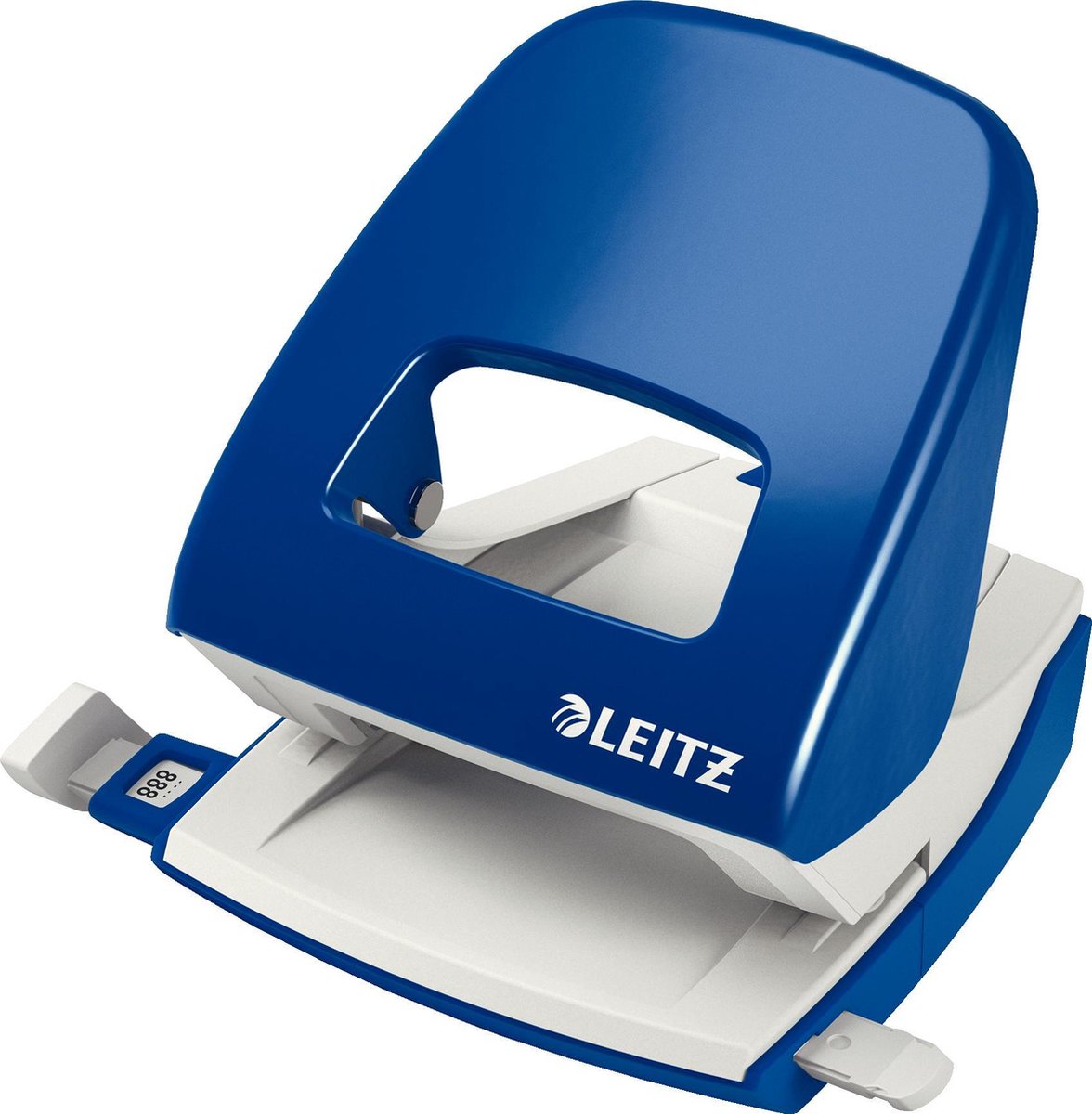 Leitz nexxt metalen bureau perforator - perforeert tot 30 vel - voor mappen en ringbanden - blauw