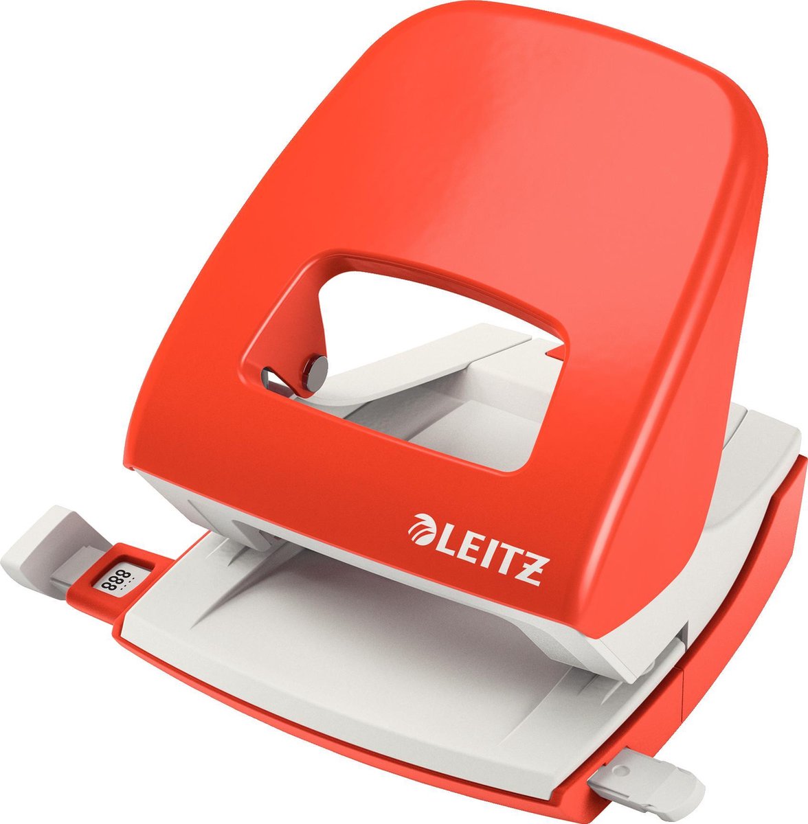 Leitz nexxt metalen bureau perforator - perforeert tot 30 vel - voor mappen en ringbanden - lichtrood