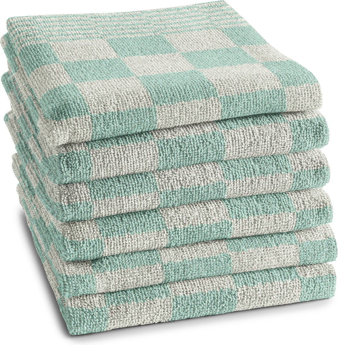 Ddddd - 6x keukendoek - barbeque - 50x55 cm - pastel groen - set van 6 stuks