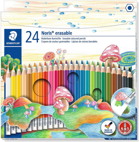 Staedtler noris erasable kleurpotloden met gum - 24 kleuren