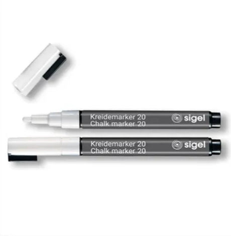Merkloos sans marque sigel krijtstift - wit - ronde punt 1-2 mm - 2 stuks - si-ba178