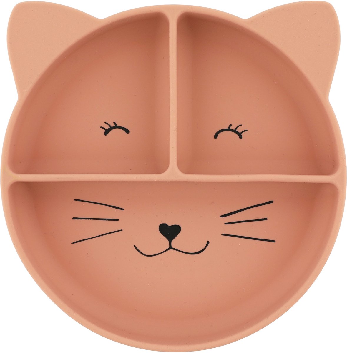 Trixie kinderbord met vakjes - mrs. cat - bord met zuignap - voor baby's vanaf 4 maanden - van siliconen - geschikt voor de vaatwasser