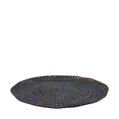 Dijk natural collections dienblad metaal zwart goud ø38cm