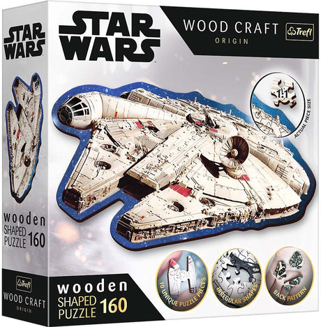Trefl star wars houten puzzel millennium falcon 160 stukjes fsc.