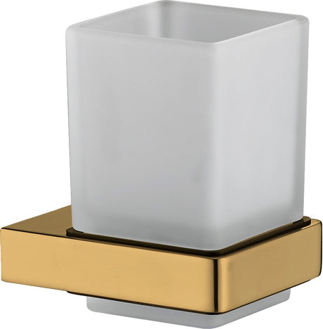 Plieger altea glashouder – bekerhouder badkamer - wandmontage – geborsteld goud