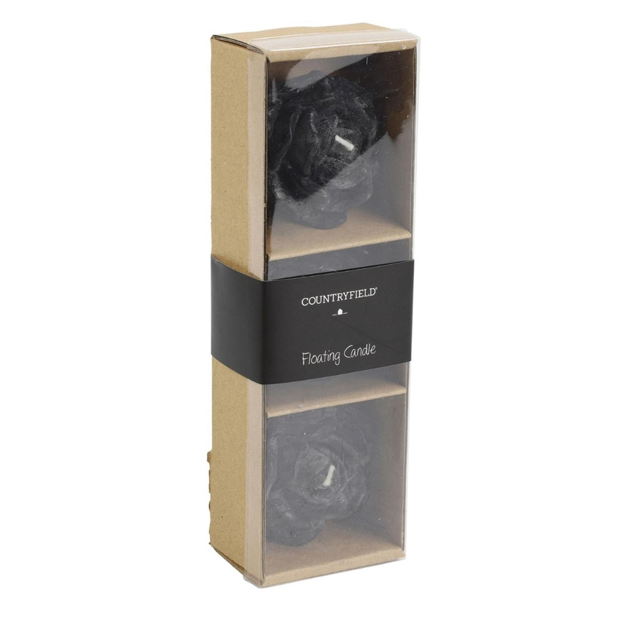 Countryfield drijfkaars bloem rosi m zwart 6cm set van 3
