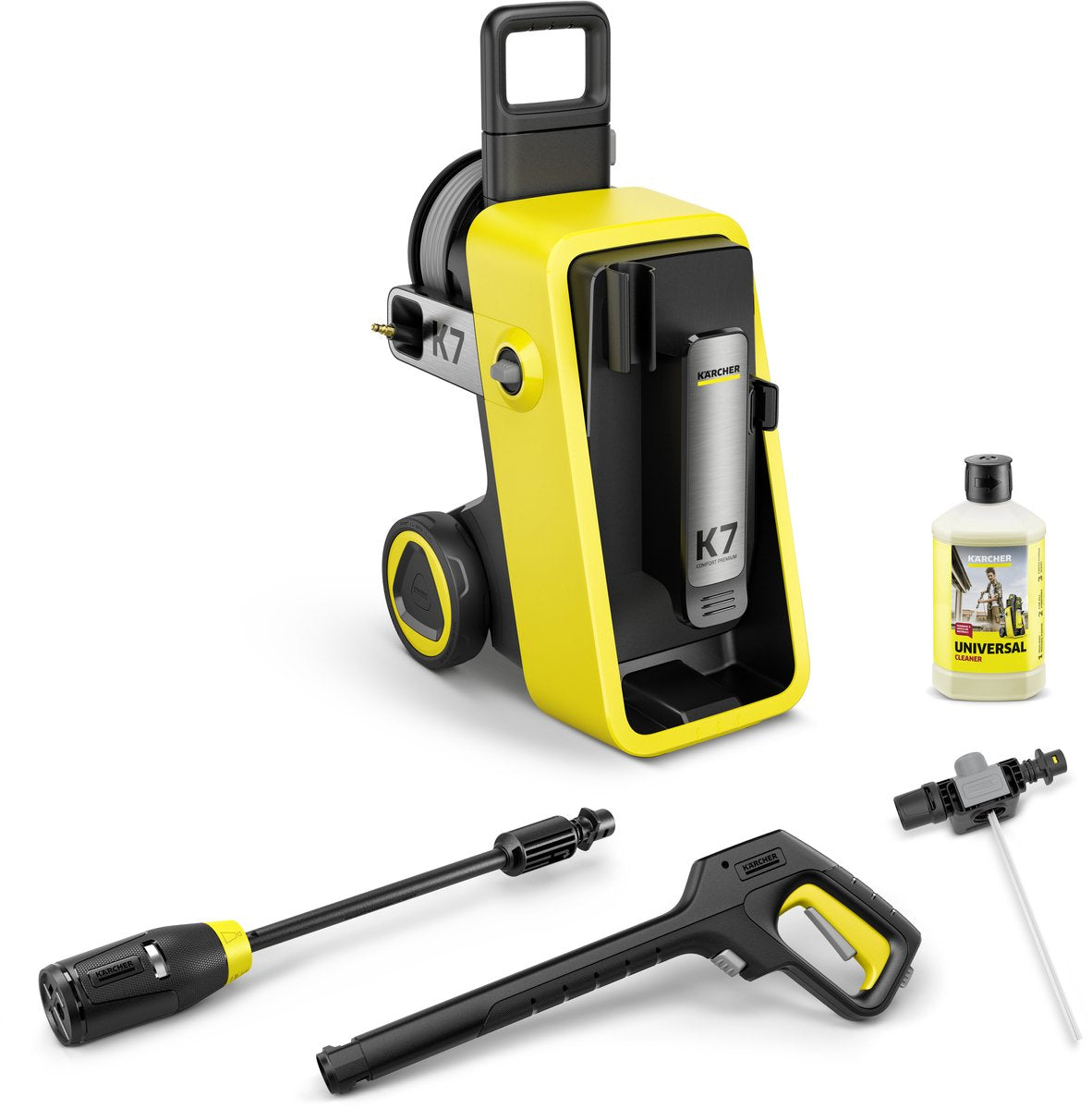Kärcher k 7 comfort premium hogedrukreiniger - slanghaspel - 4-in-1 spuitlans - 180 bar - 600 l u - 60 m² u - geschikt voor oa. auto - terras - campers - caravans - fietsen - motoren - tuinset en gebieden rondom huis