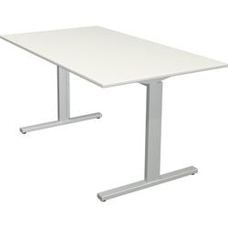 Bureau kerkmann 11021010 in hoogte verstelbaar wit, zilver