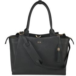 Laptoptas socha so-diamond-caddy-bl leer zwart