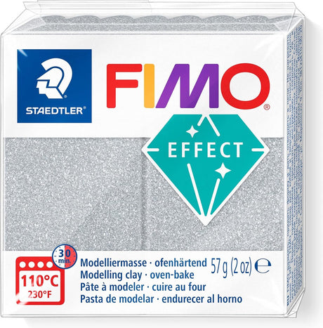 Fimo effect boetseerklei 57 g glitter zilver