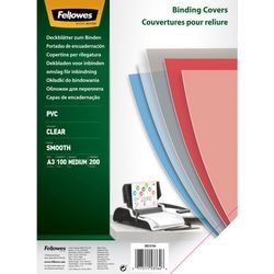 Fellowes pack 100 binding cover transparent 53764 pvc