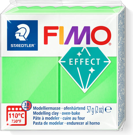 Fimo effect ovenhardende boetseerklei standaard blokje 57 g - neon groen